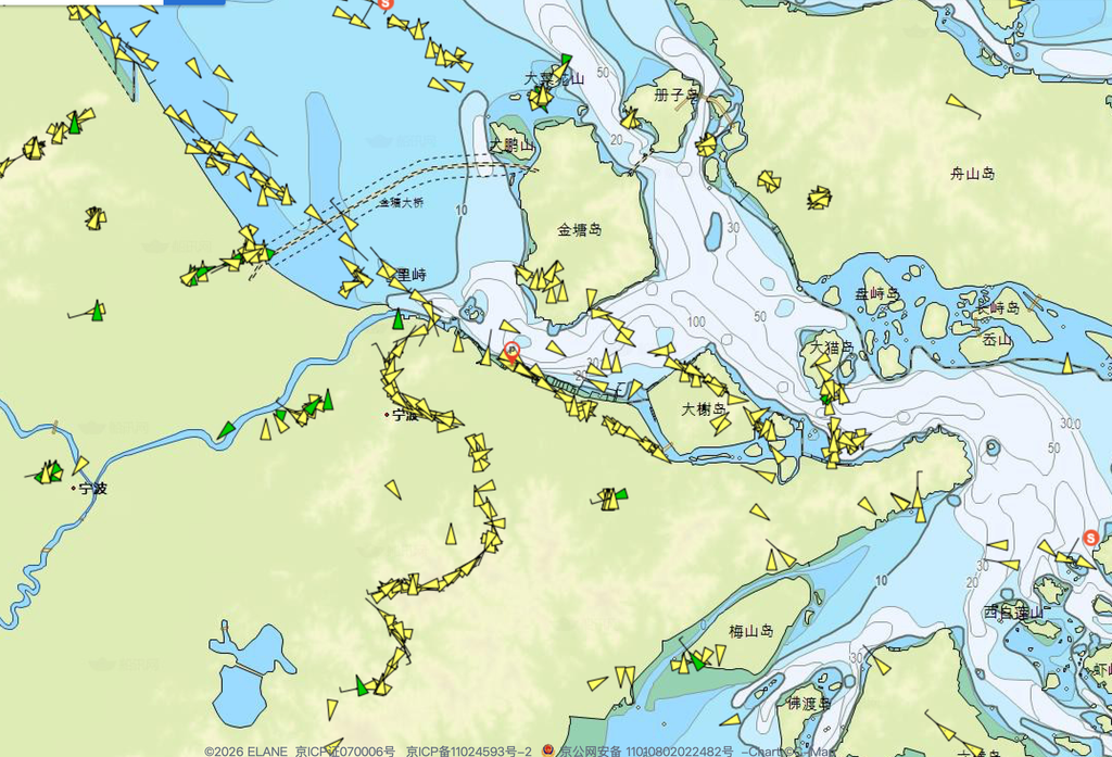 East China Ningbo port congestion AIS vessel queue map August 2026
