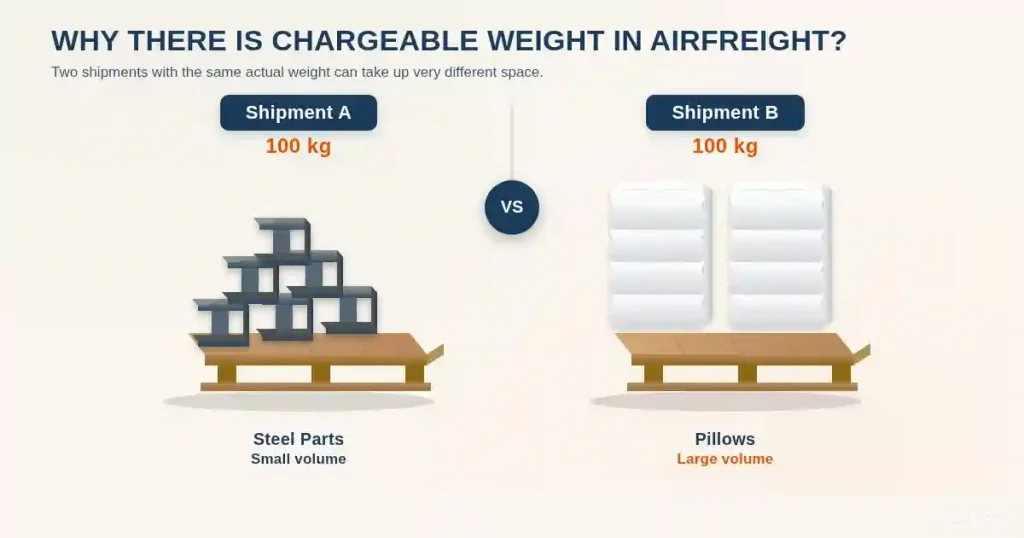 comparing 100kg steel parts vs 100kg white pillows