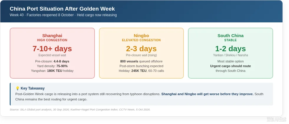 China Port Situation After Golden Week wk40