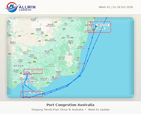 Port Congestion Australia AU Shipping Trends Wk41 Update